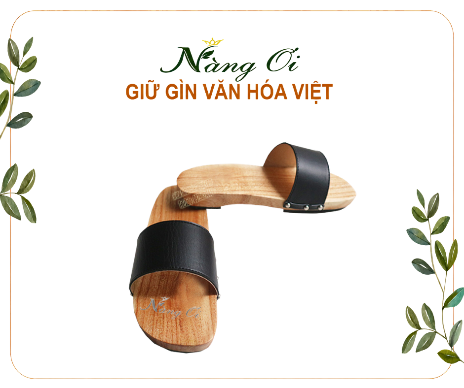 guốc gỗ mang nét truyền thống Việt với chiều 3cm dễ di chuyển